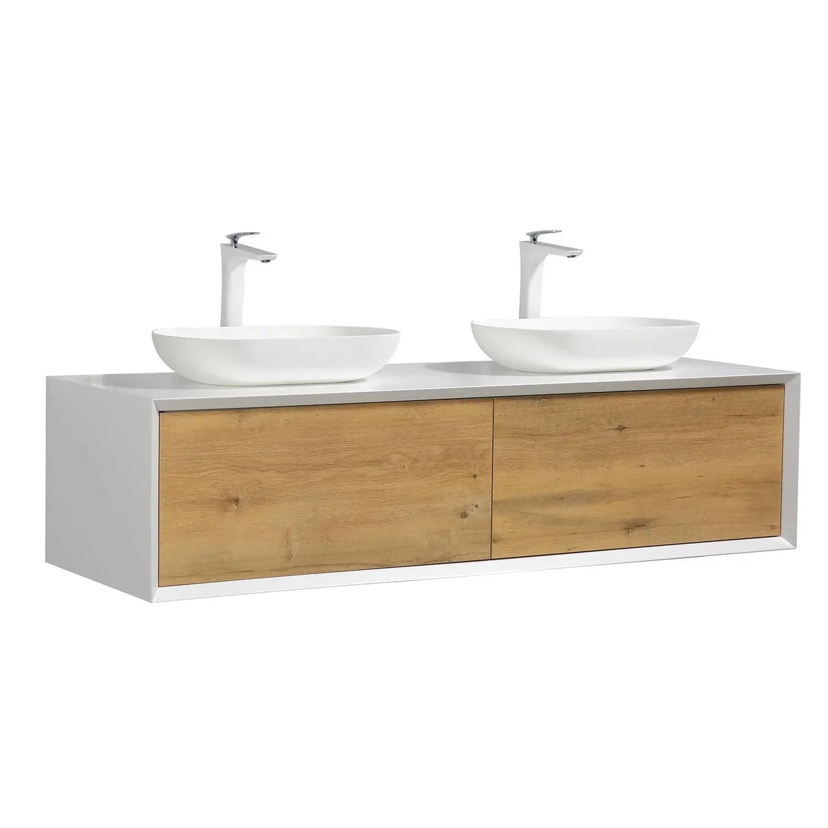63" Double Sink Floating Bathroom Vanity