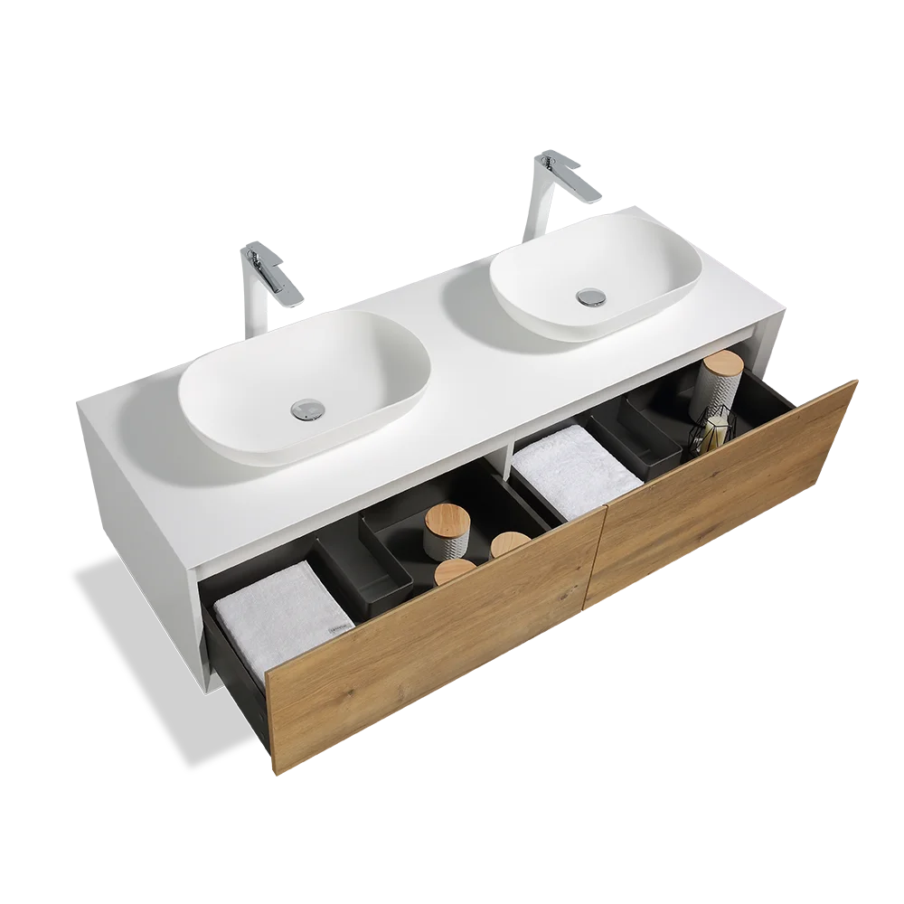 63" Double Sink Floating Bathroom Vanity