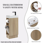 16" Small Bathroom Vanity – Natural Ash
