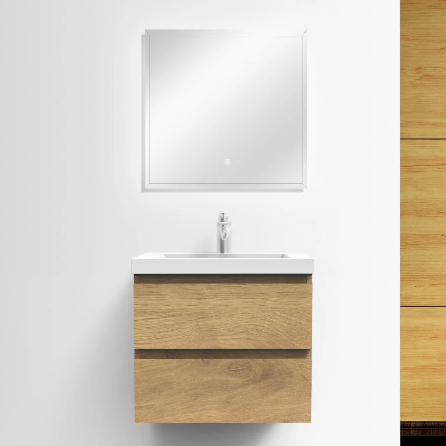 24" Floating Bathroom Vanity with Resin Sink