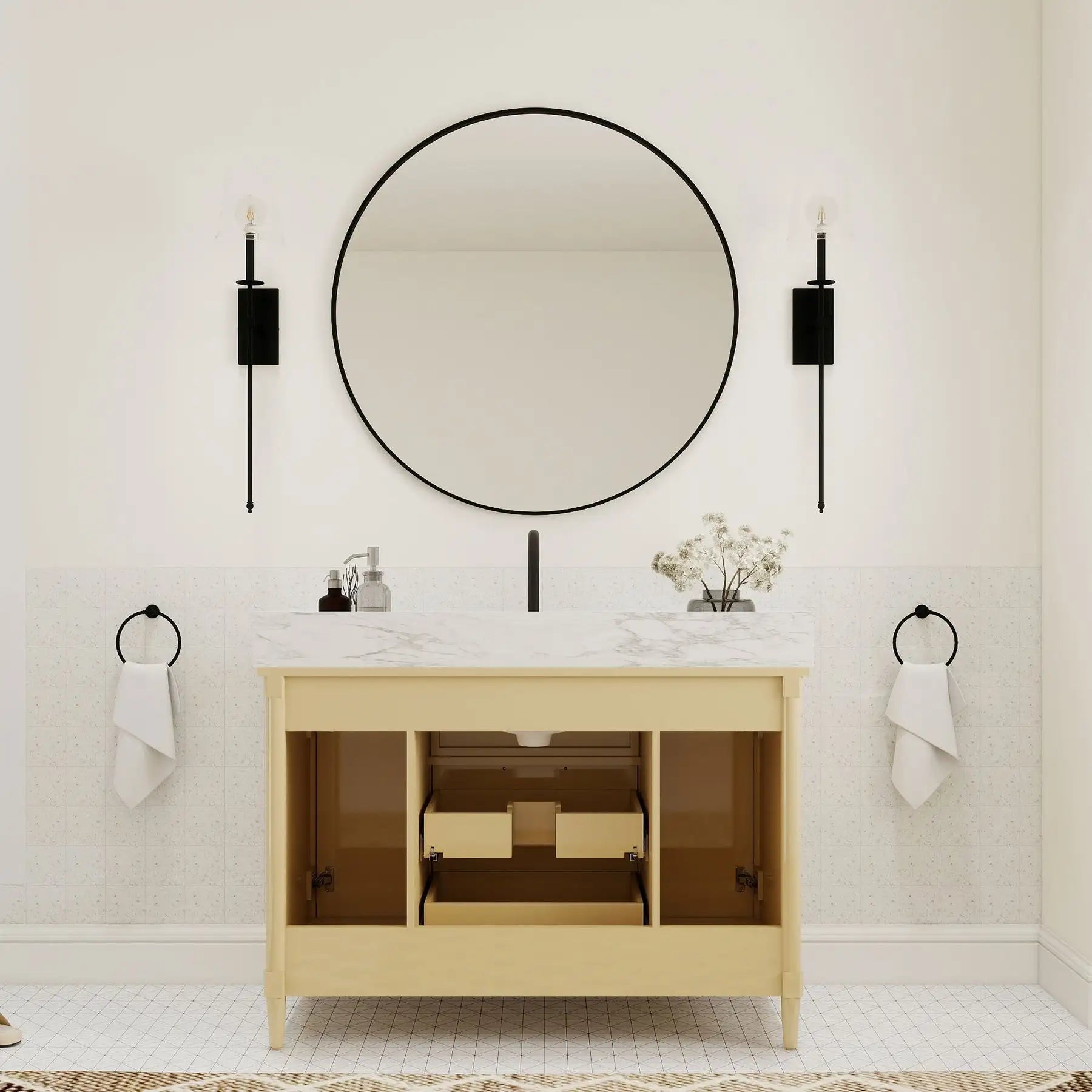 48" Freestanding Fluted Bathroom Vanity