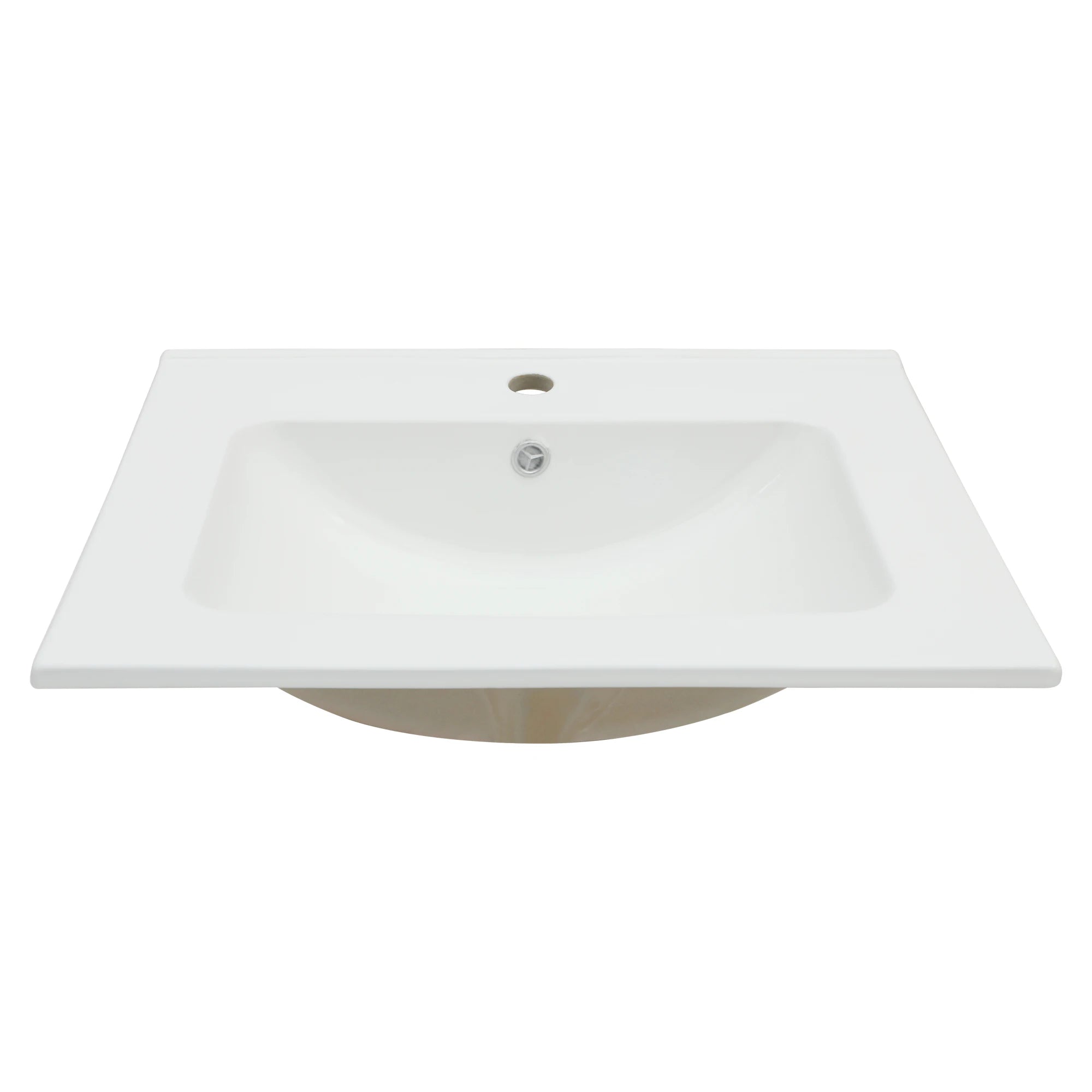 White Ceramic Thin Edge Drop-In Countertop Basin