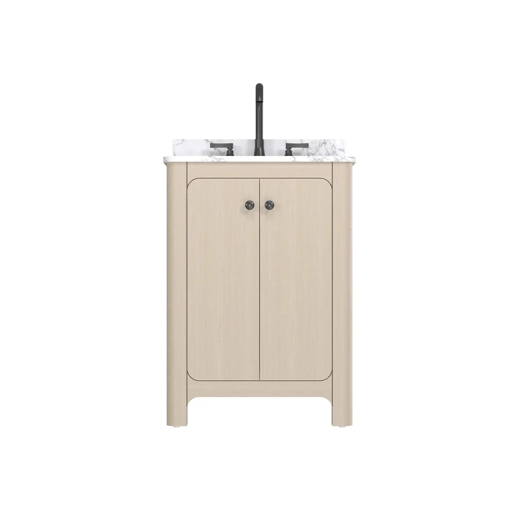 Freestanding Curved Single Bathroom Vanity