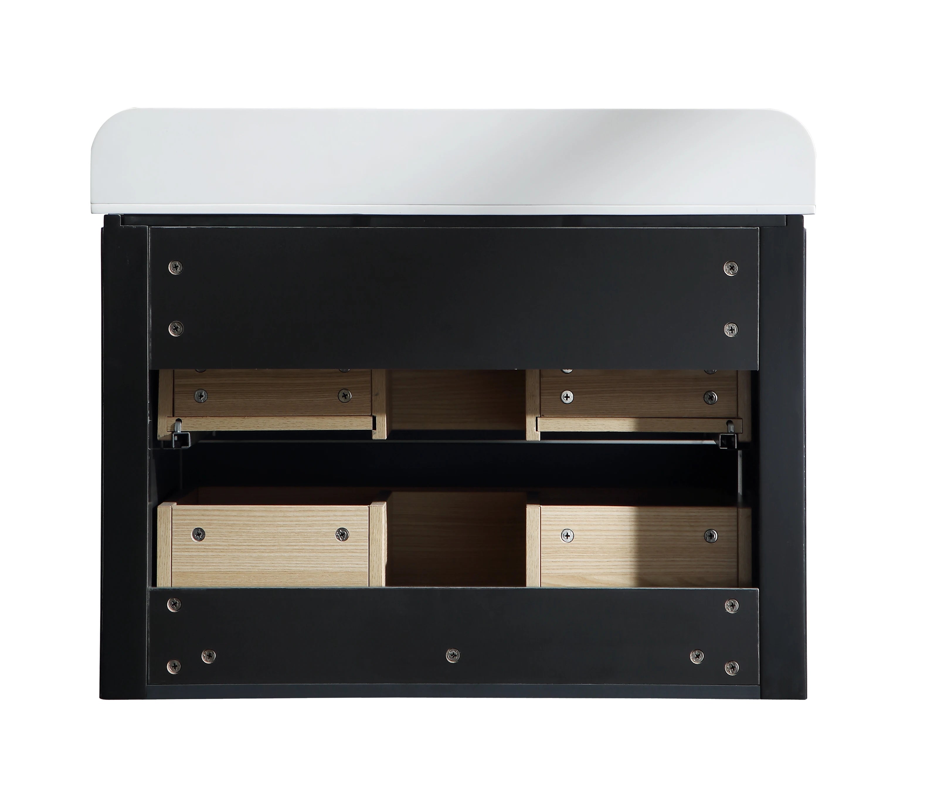 30" Floating Plywood Bathroom Vanity – Fluted Design