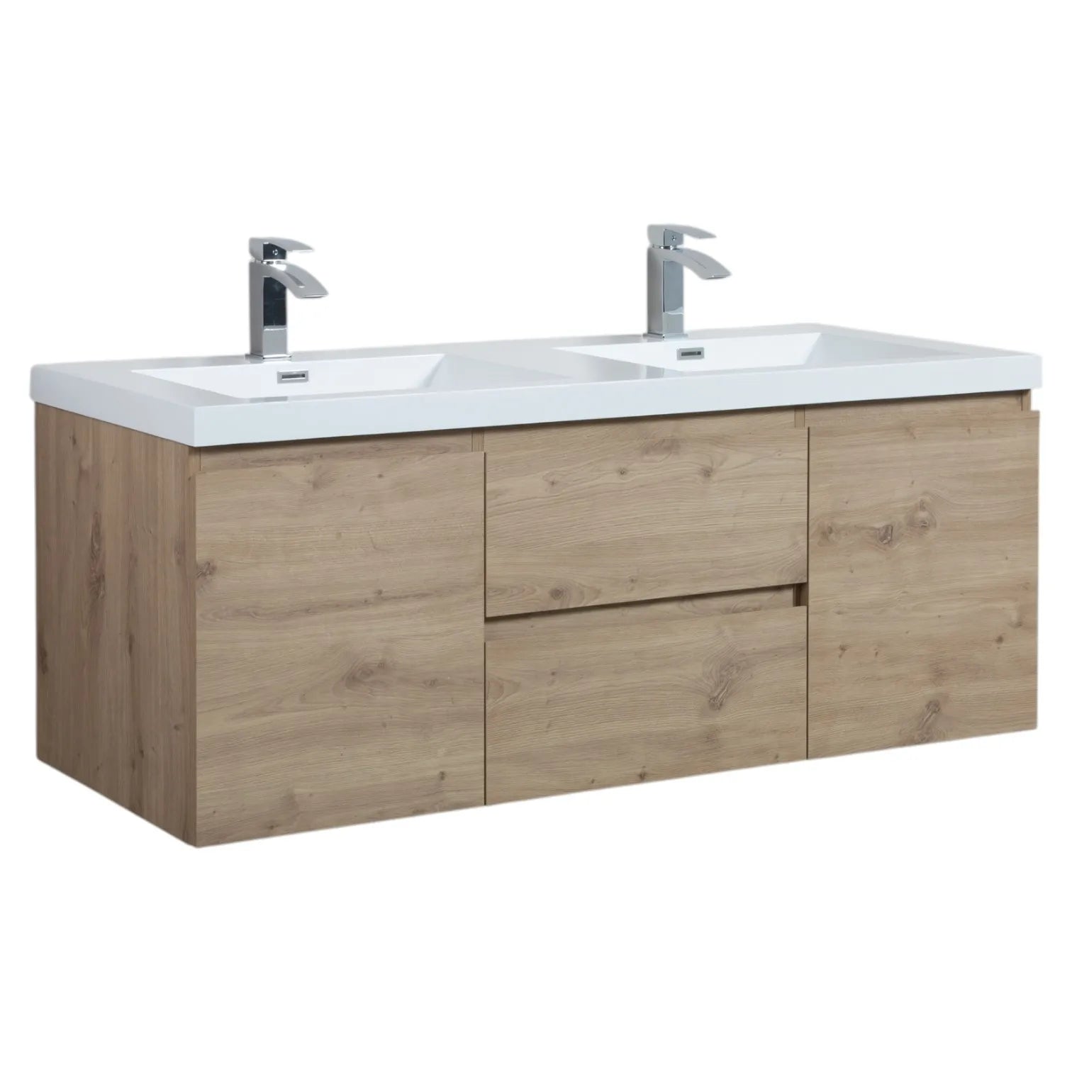 60" Andean Oak Floating Double Vanity