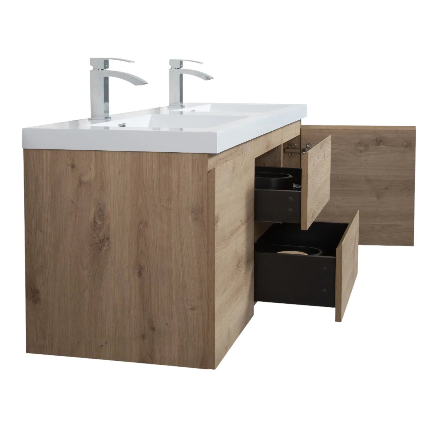 60" Andean Oak Floating Double Vanity