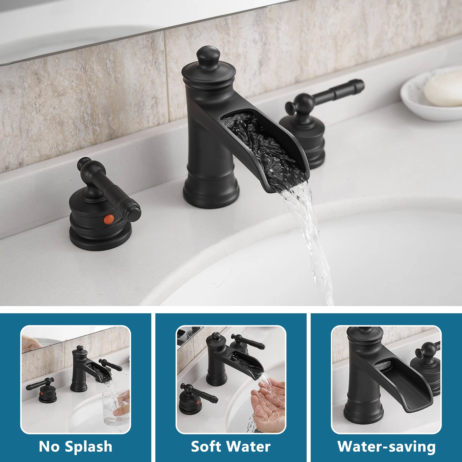 8" Widespread Dual Handle Lavatory Faucet