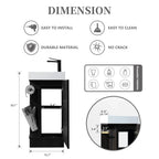 16" Black Walnut Small Bathroom Vanity