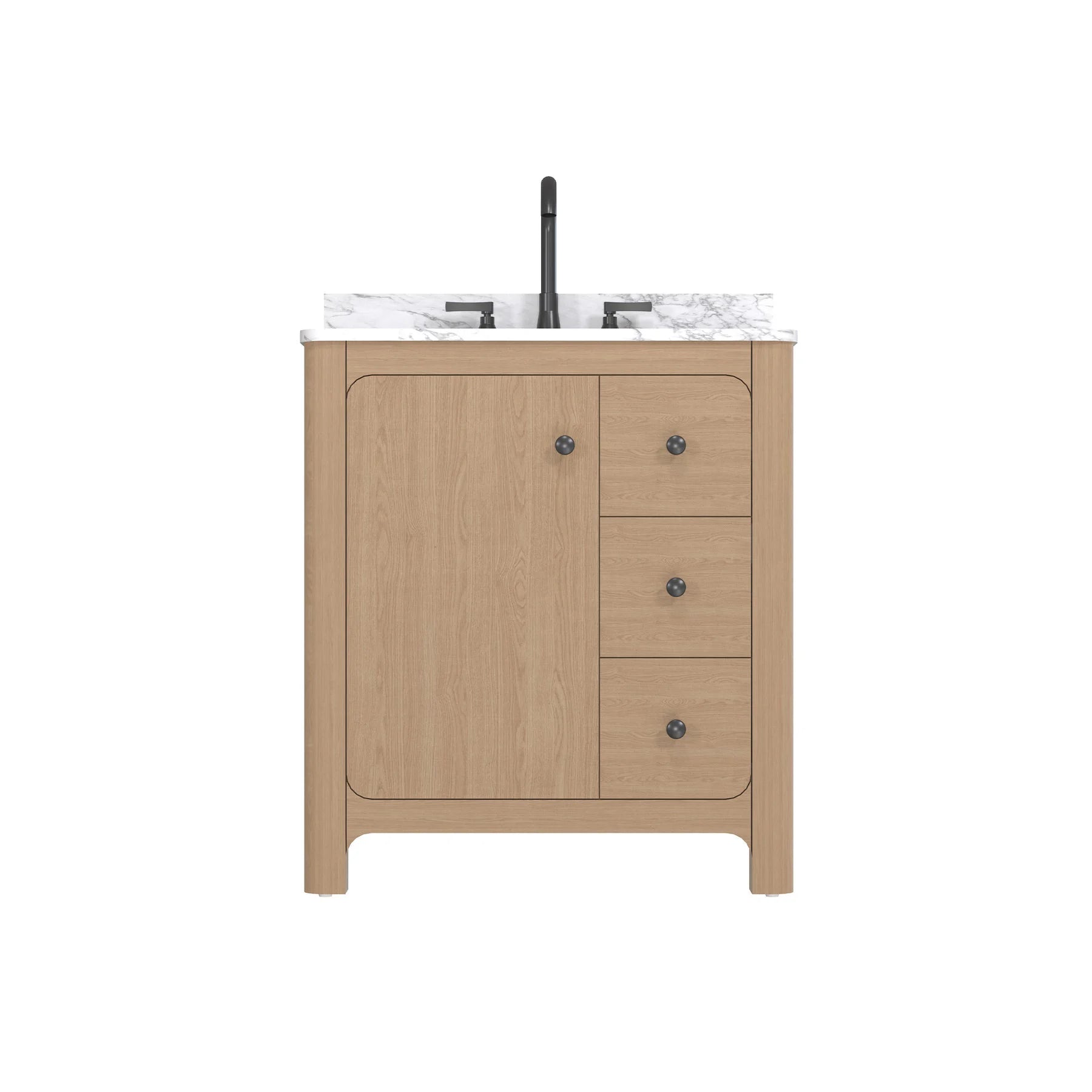 Freestanding Curved Single Bathroom Vanity