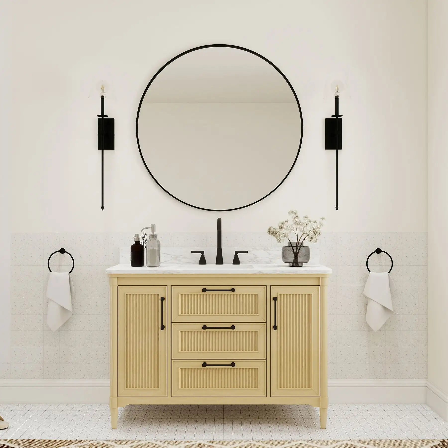 48" Freestanding Fluted Bathroom Vanity