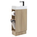 16" Small Bathroom Vanity – Natural Ash