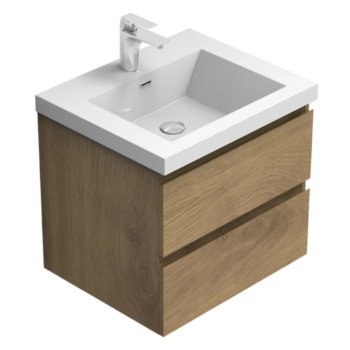 24" Floating Bathroom Vanity with Resin Sink