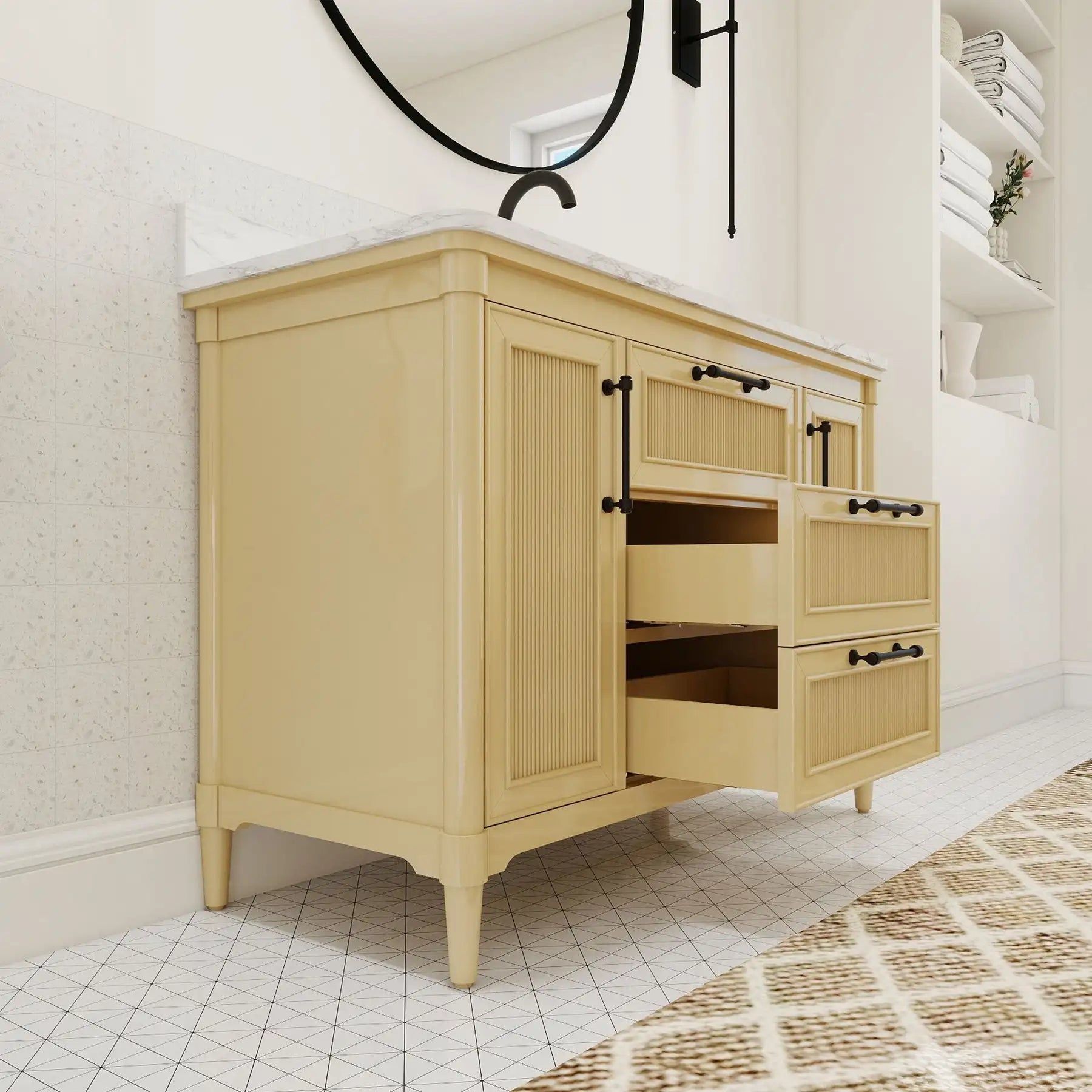 48" Freestanding Fluted Bathroom Vanity