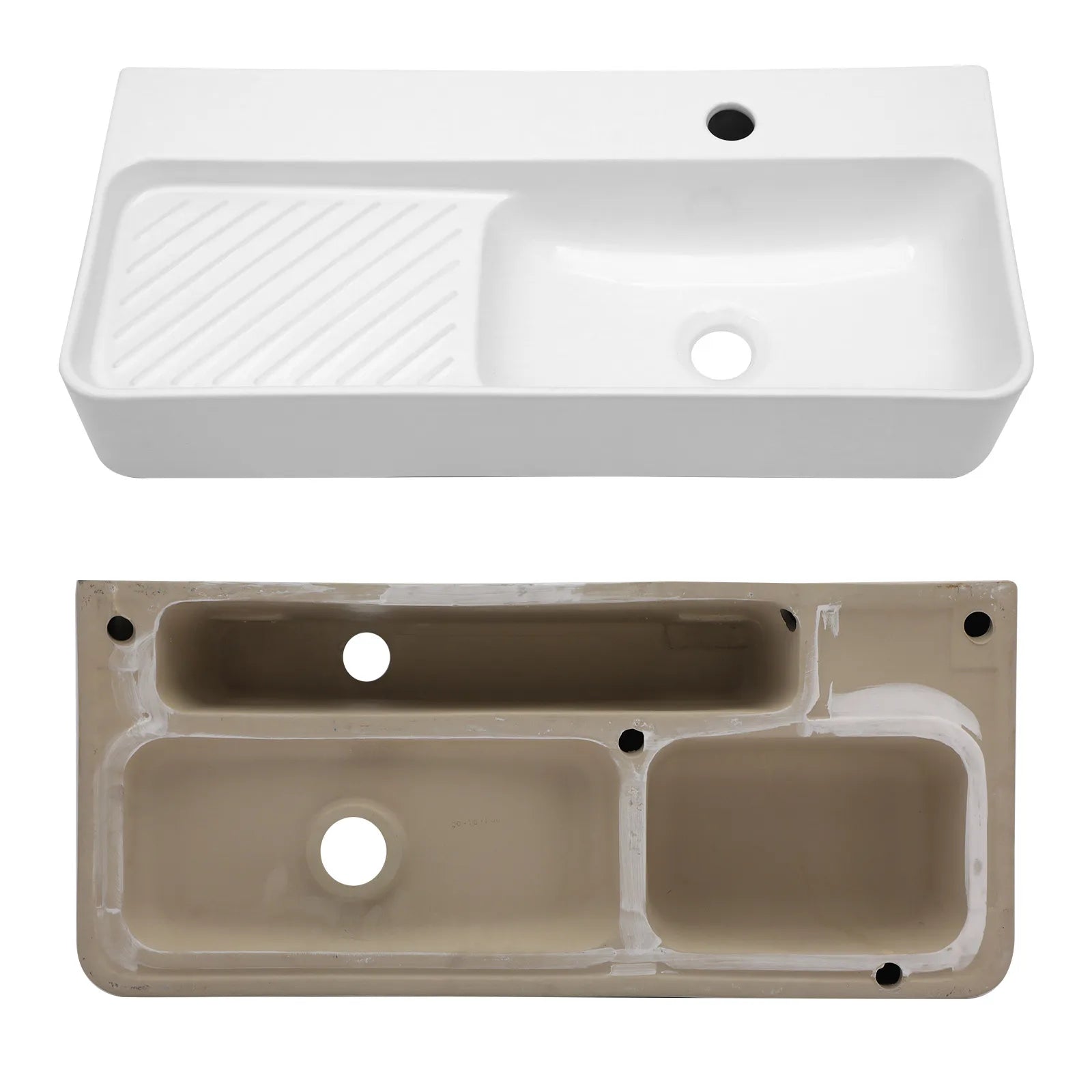 30" White Bathroom Vanity with Sink, Door, and 2 Drawers