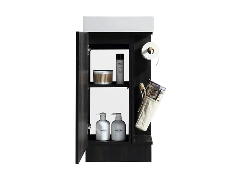 16" Black Walnut Small Bathroom Vanity