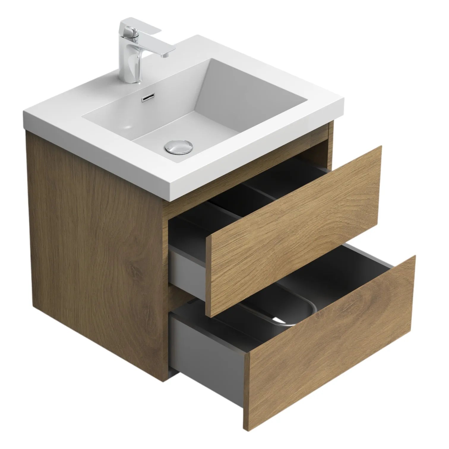 24" Floating Bathroom Vanity with Resin Sink