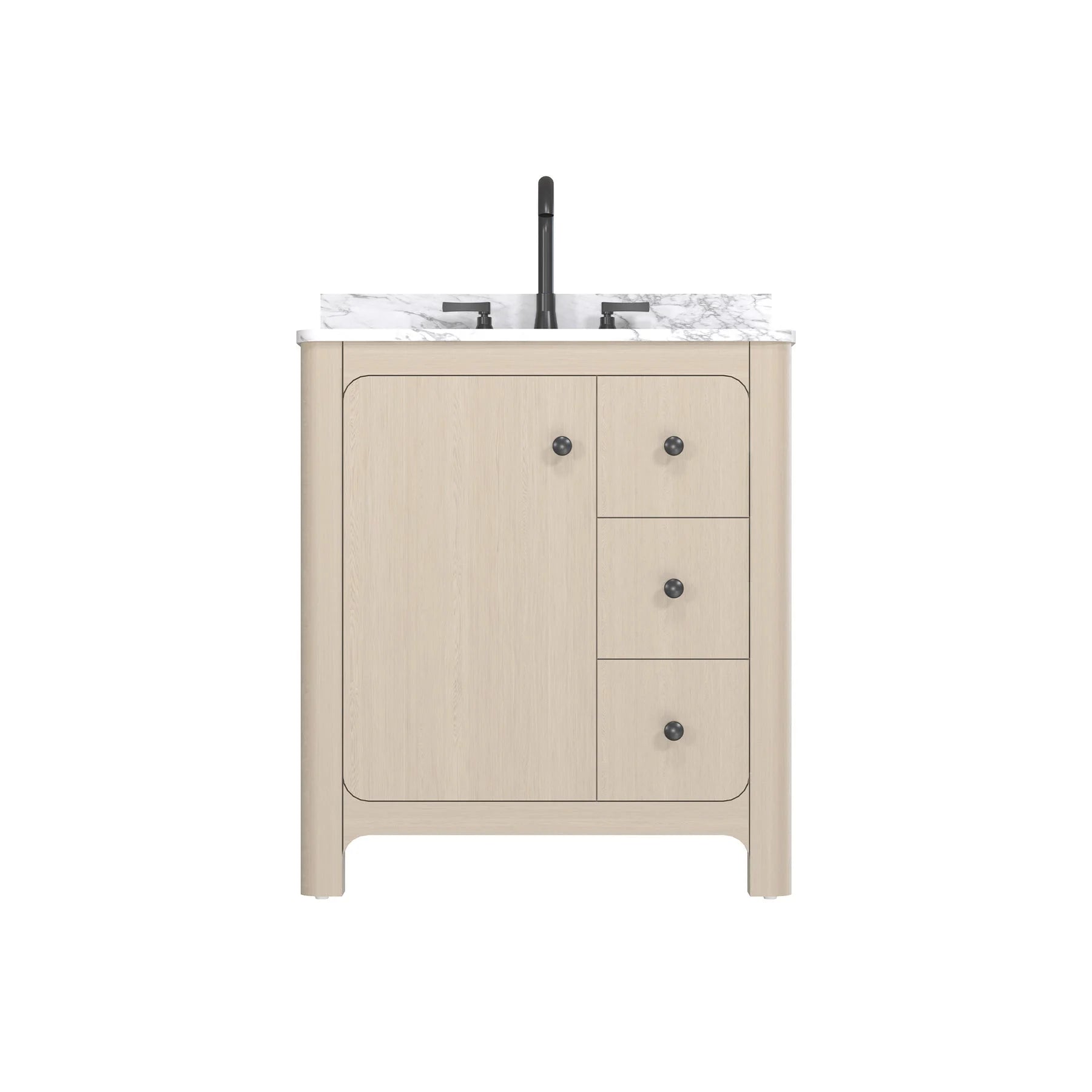 Freestanding Curved Single Bathroom Vanity