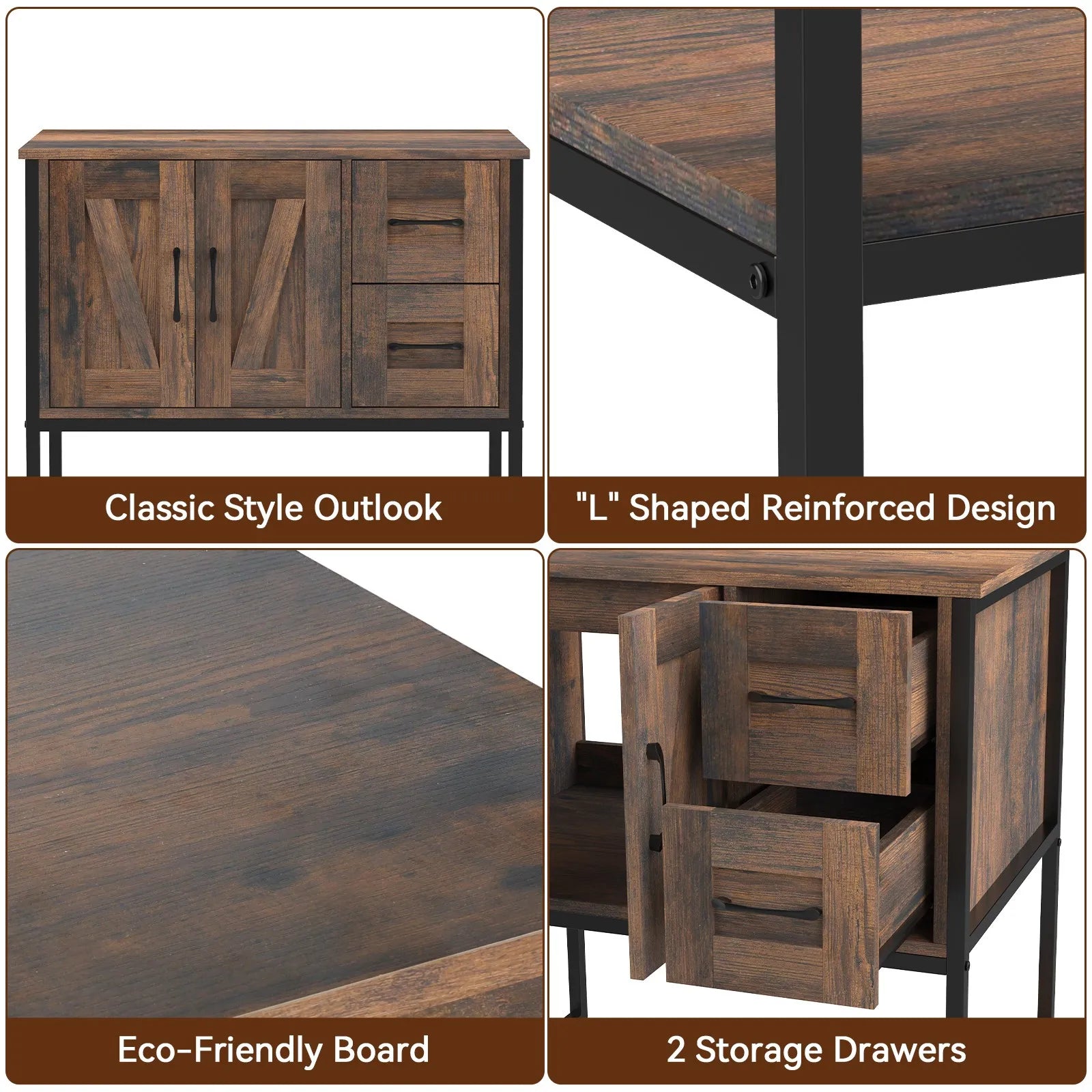 30" Modern Bathroom Vanity with Vessel Sink, 2 Drawers & Open Shelf