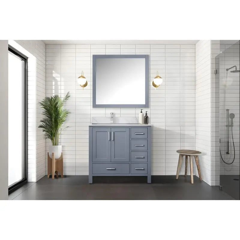 36" Dark Grey Bathroom Vanity with Mirror