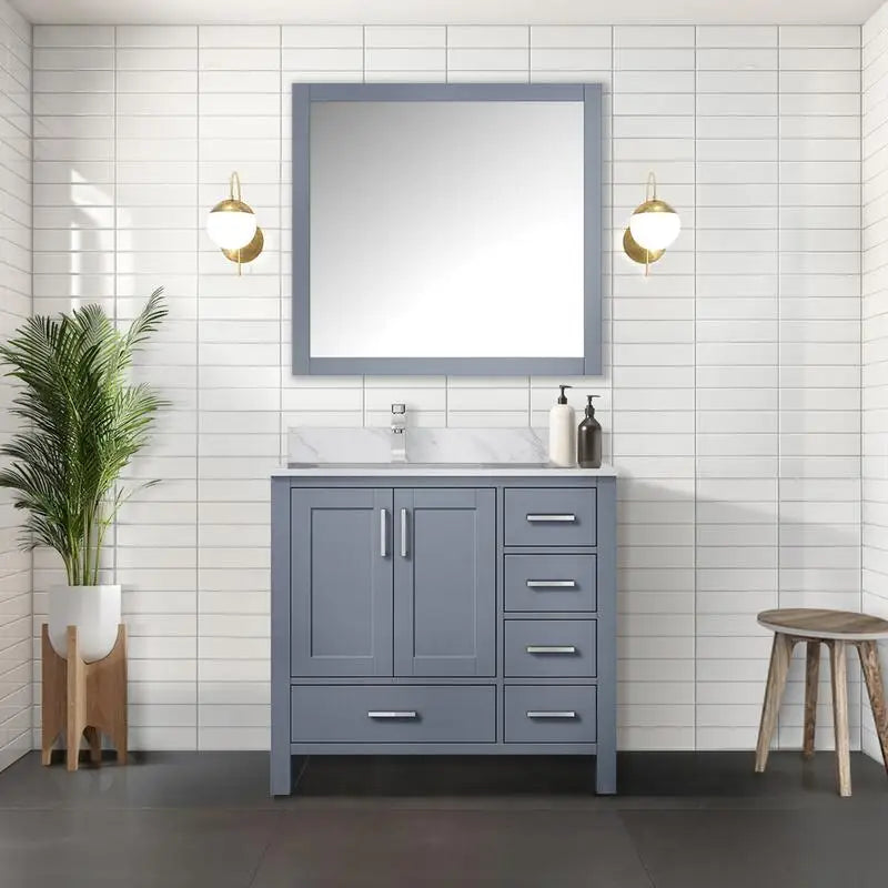 36" Dark Grey Bathroom Vanity with Mirror