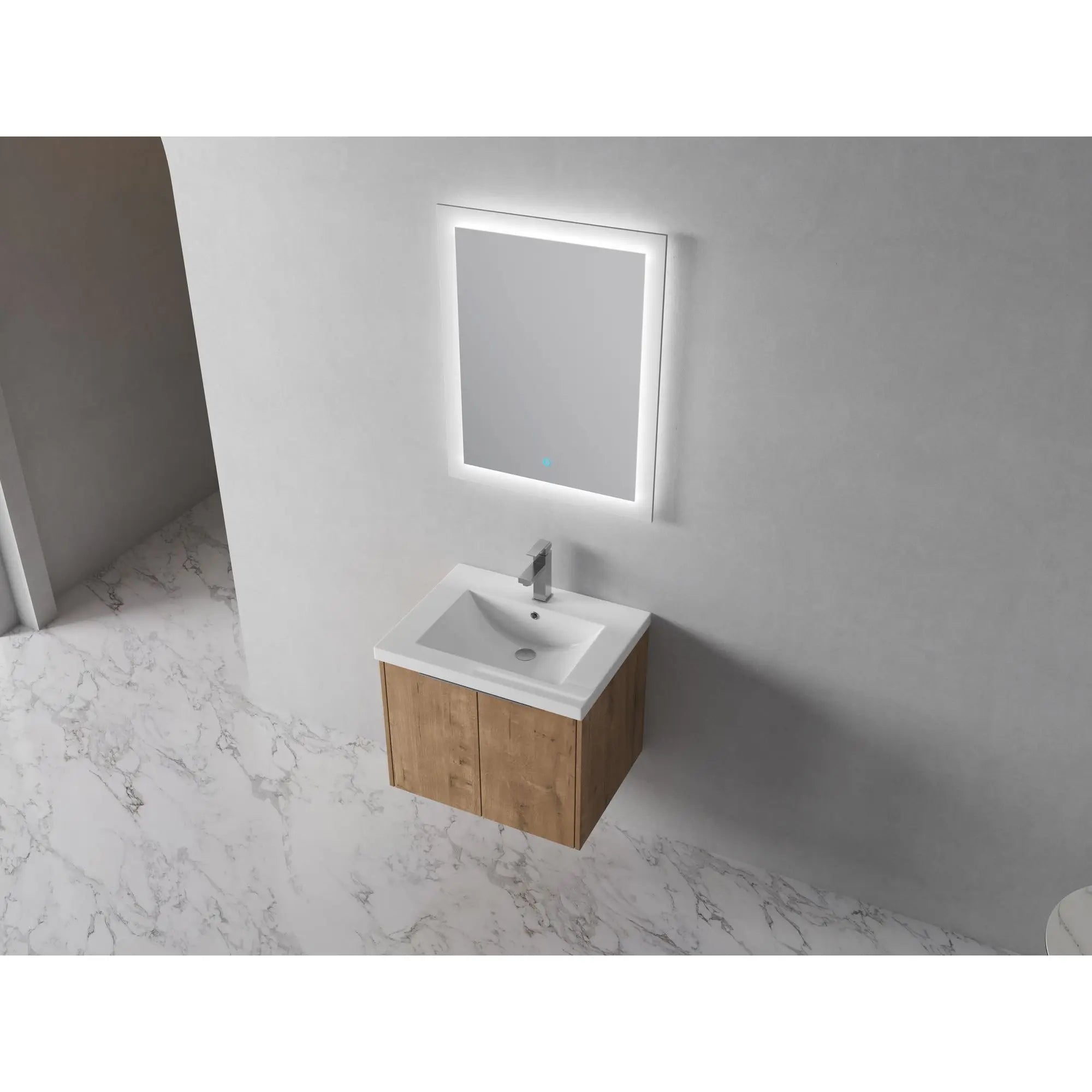 24" Floating Bathroom Vanity with Resin Sink