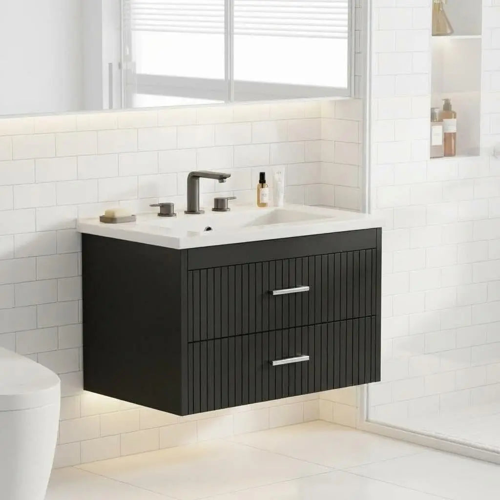 Floating Bathroom Vanity with Sink and 2 Soft-Close Drawers