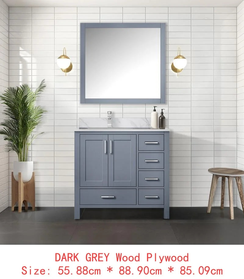 36" Dark Grey Bathroom Vanity with Mirror