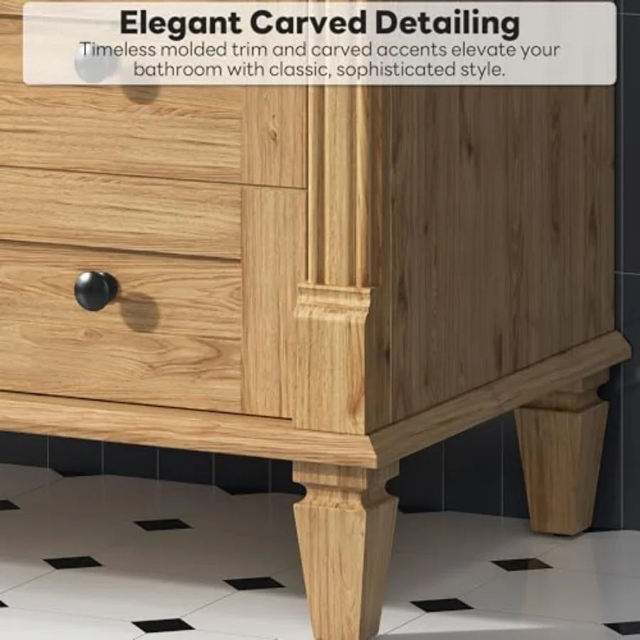 30" Bathroom Vanity with Sink and Adjustable Wood Legs