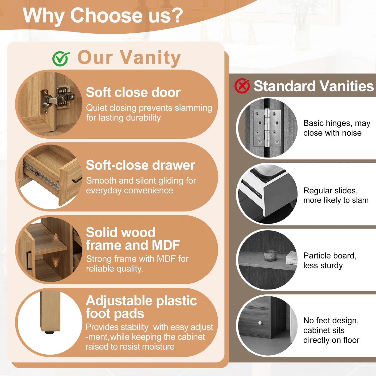 30" Freestanding Bathroom Vanity with Ceramic Sink